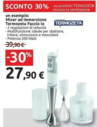 Carrefour Termozeta Mixer 500 Inox Frullatore Ad Immersione offerta