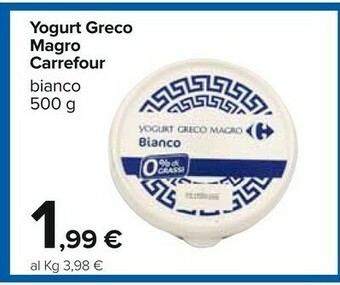 Carrefour Yogurt Greco Magro Bianco offerta