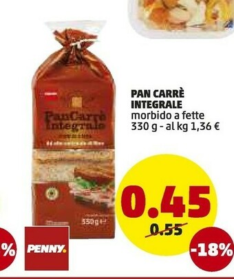 PENNY Pan Carrè Integrale offerta
