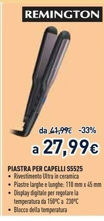 Unieuro Remington Piastra Per Capelli S5525 offerta