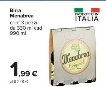 Carrefour Menabrea Birra Original 990 G(ml) offerta