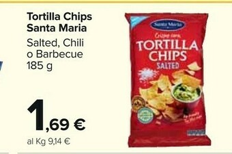Carrefour Santa maria Tortilla Chips Cheese 185 G(ml) offerta