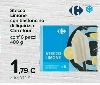 Carrefour Carrefour - Stecco Limone Con Bastoncino Di Liquirizia 480 G(ml) offerta
