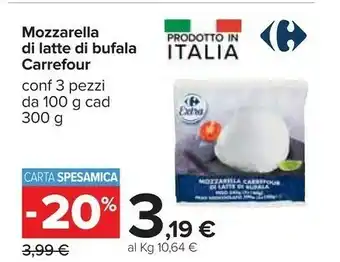 Carrefour Mozzarella Di Latte Di Bufala offerta