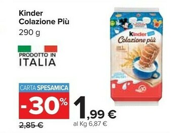Carrefour Ferrero Kinder Colazione Più 290 G(ml) offerta