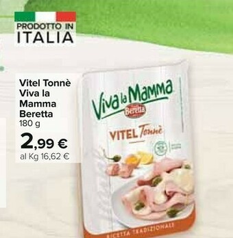 Carrefour Beretta Vitel Tonnè 180 G(ml) offerta
