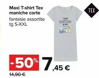 Carrefour Maxi T-shirt Tex Maniche Corte offerta