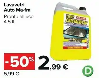 Carrefour Ma-fra Lavavetri Auto Pronto All'uso offerta