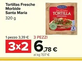 Carrefour Santa maria Tortillas Fresche Morbide offerta