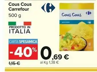 Carrefour Carrefour - Cous Cous Biologico 500 G(ml) offerta