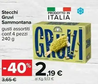 Carrefour Sammontana Stecchi Gruvi Pistacchio offerta