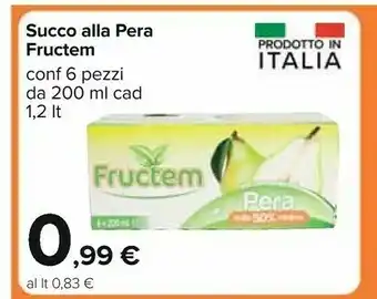 Carrefour Fructem Succo E Polpa Di Pera 1200 G(ml) offerta