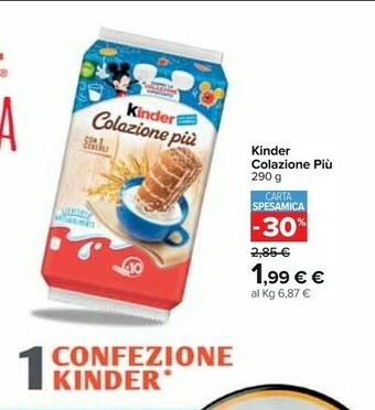 Carrefour Ferrero Kinder Colazione Più 290 G(ml) offerta