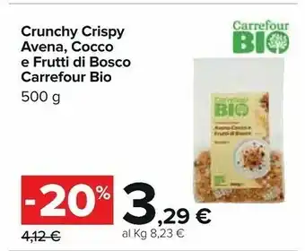 Carrefour Carrefour Crunchy Crispy Avena, Cocco E Frutti Di Bosco offerta