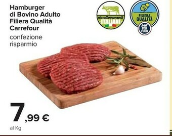Carrefour Hamburger Di Bovino Adulto offerta