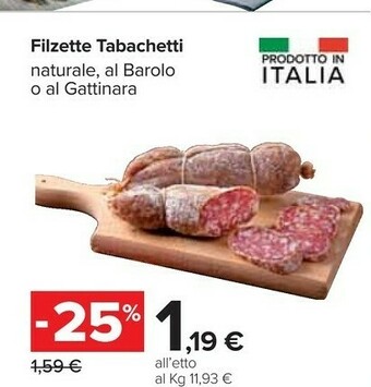 Carrefour Tabachetti Filzette Naturale offerta