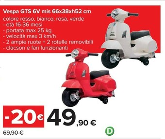 Vespa Gts 6v Mis 66x38xh52 Cm