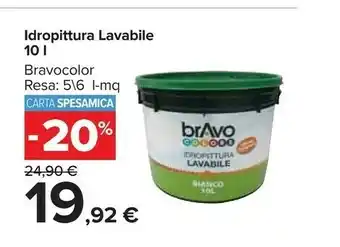 Carrefour Bravo Idropittura Lavabile 10 L Color offerta