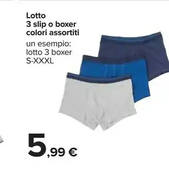 Carrefour Lotto 3 Slip O Boxer Colori Assortiti offerta