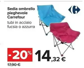 Carrefour Sedia Ombrello Pieghevole offerta