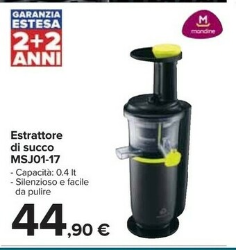 Carrefour Mandine MSJ01-17 Spremiagrumi Centrifuga Nero 150 W offerta
