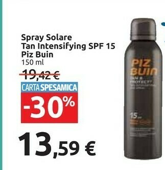 Piz buin Spray Solare Tan Intensifying SPF 15