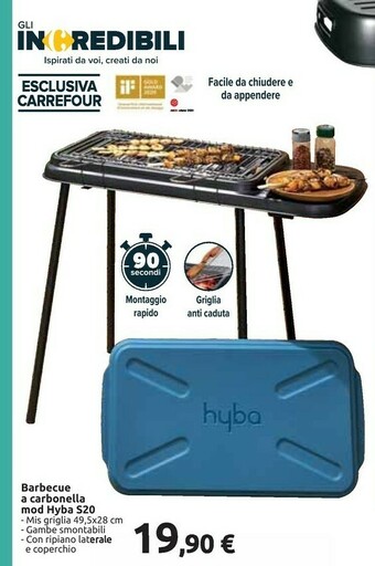 Carrefour Hyba Barbecue A Carbonella S20 offerta