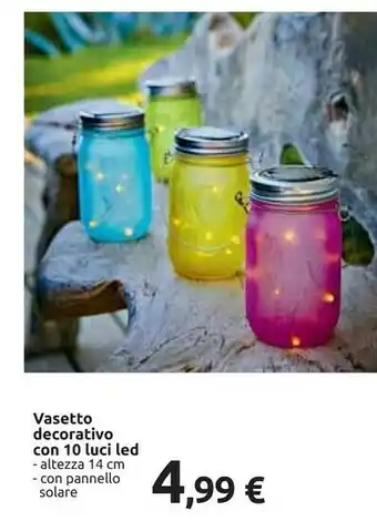 Carrefour Vasetto Decorativo Con 10 Luci Led offerta
