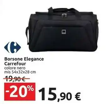 Borsone Elegance Carrefour Colore Nero Mis 54x32x28 Cm