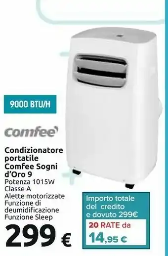 Carrefour Comfeè Condizionatore Portatile Comfee Sogni D'oro 9 offerta