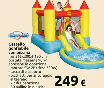 Carrefour Castello Gonfiabile Con Piscina 365x200xh190 Cm Portata Massima 90 Kg offerta