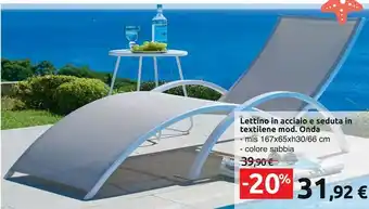 Lettino In Acciaio E Seduta In Textilene Onda