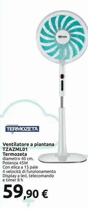 Carrefour Termozeta Ventilatore A Piantana Tzazml01 offerta