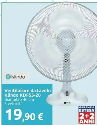 Carrefour Klindo Ventilatore Da Tavolo Kdf55-20 offerta