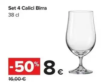 Carrefour Set 4 Calici Birra offerta