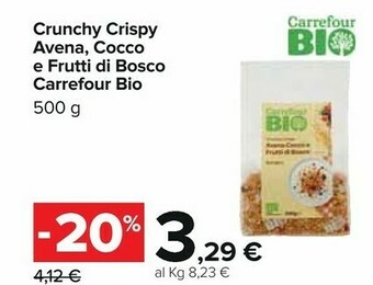 Carrefour Carrefour Bio Crunchy Crispy Avena, Cocco E Frutti Di Bosco offerta