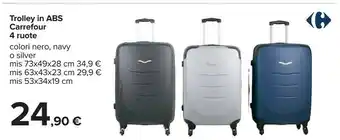 Carrefour Carrefour Trolley In Abs 4 Ruote Nero offerta
