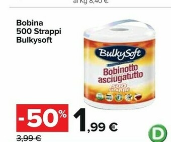 Carrefour Bulkysoft Bobina 500 Strappi offerta
