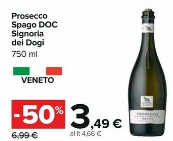 Carrefour Prosecco Spago Doc Signoria Dei Dogi 750 Ml Veneto offerta