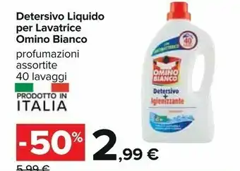Carrefour Omino Bianco Detersivo Liquido Lavatrice 40 Lavaggi offerta