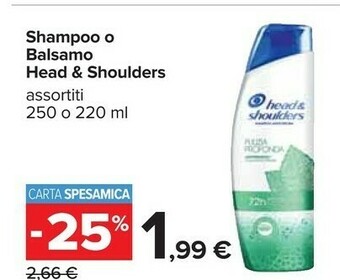 Carrefour Head & Shoulders Shampoo O Balsamo offerta