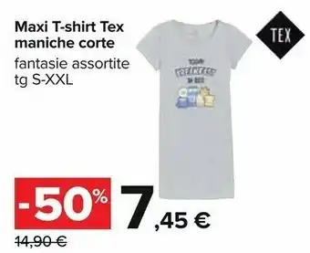 Carrefour Tex Maxi T-shirt Maniche Corte offerta