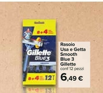 Carrefour Gillette Rasoio Usa E Getta Smooth Blue 3 offerta