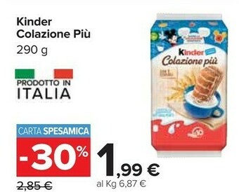 Carrefour Ferrero Kinder Colazione Più 290 G(ml) offerta