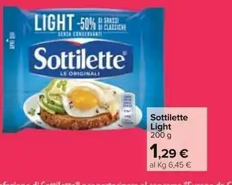 Carrefour Mondelez Sottilette Le Originali Light 200 G(ml) offerta