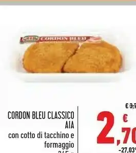 Conad Aia Cordon Bleu Classico Con Cotto Di Tacchino E Formaggio 345 G offerta
