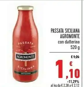 Conad Agromonte Passata Siciliana Con Datterino 520 G offerta