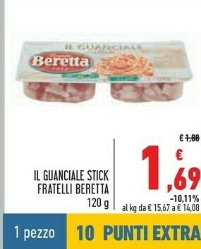 Conad Beretta Beretta - Il Guanciale Stick 120 g(ml) offerta