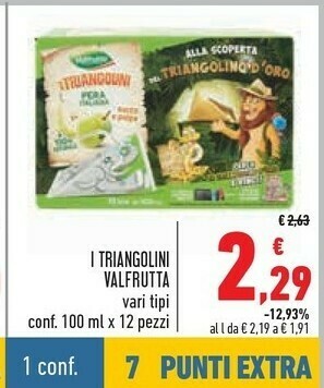 Conad Valfrutta I Triangolini Pera Succo E Polpa 1200 G(ml) offerta