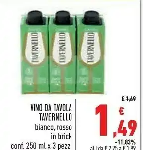 Conad Tavernello Tavernello - Vino Bianco da Tavola 750 g(ml) offerta